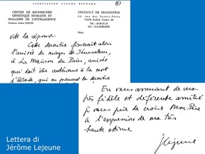 A lettere from Jérôme Lejeune