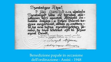 Benedizione papale per l’ordinazione