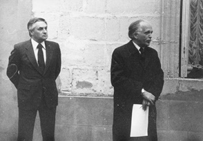 1980 – Bordeaux – France – Dedication of a plaque in Rue Pierre Duhem, on the wall of the house Duhem lived in