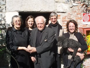 2008 – Lake Maggiore, Italy – At the Santa Caterina del Sasso hermitage, with members of the local Benedictine community