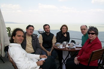 2009 – The day before the funeral, near the Balaton Lake – Gergely Bogányi (HU), Antonio Colombo and Beniamino Danese (IT), John Beaumont (UK), Becky Mayhew (USA)