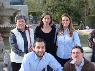 Some of the people that were in Madrid to assist Father Jaki: in background Becky Mayhew, Maria B. Raunio, Lucía Guerra Menéndez; in foreground Beniamino Danese and Antonio Colombo