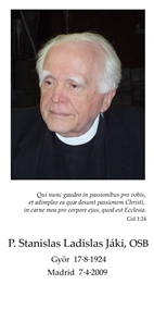 2009 – Italy – Father Jaki’s Memorial Card in Latin