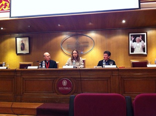 Father Rafael Pascual, Lucía Guerra Menéndez and Father Paul Haffner