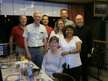 A group of participants at a local restaurant