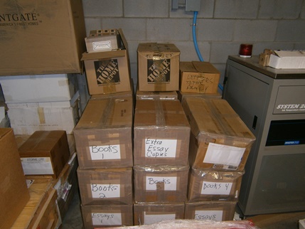 Another view of the boxes containing Jaki’s works