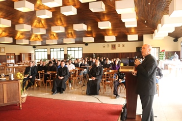 Father Rafael Pascual during his talk.