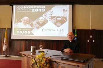 Father Rafael Pascual at the end of his talk.