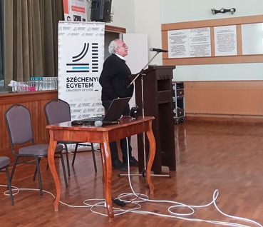 Székely László during his talk.